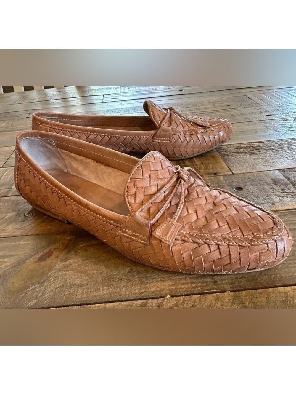 Sesto Meucci Tan Leather Tasseled LoafersSize 6.5N